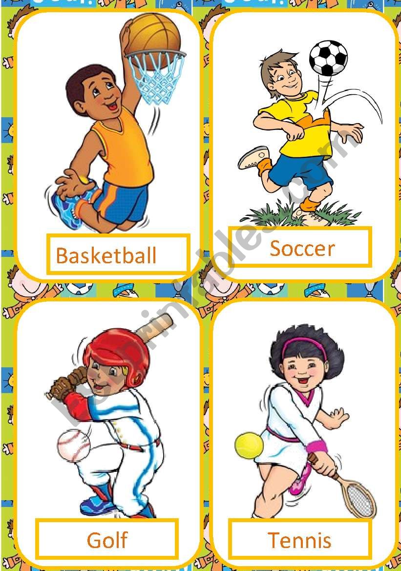 sports flash cards worksheet