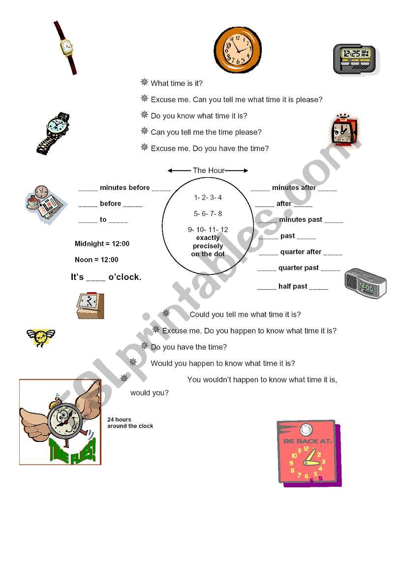 TELLING THE TIME worksheet