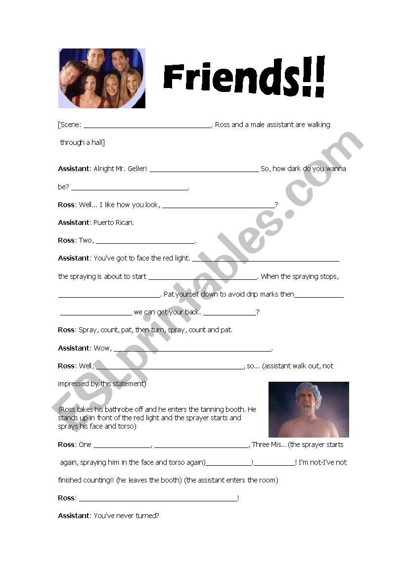  FRIENDS  -  Ross gets TAN worksheet