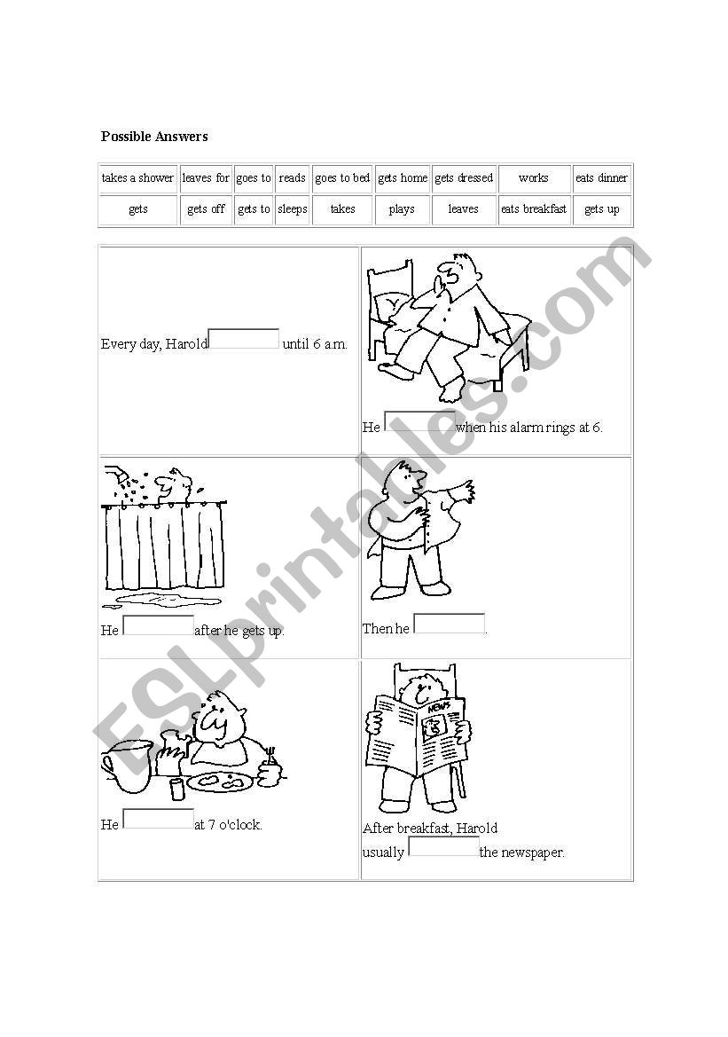 Daily Routine worksheet