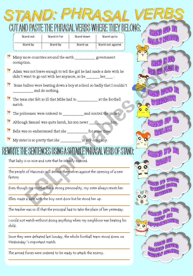 STAND: PHRASAL VERBS worksheet