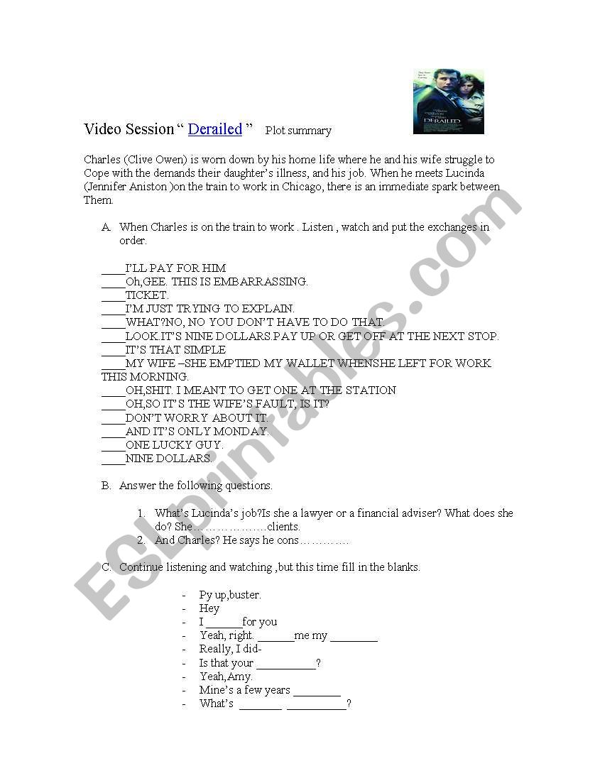 Derailed worksheet