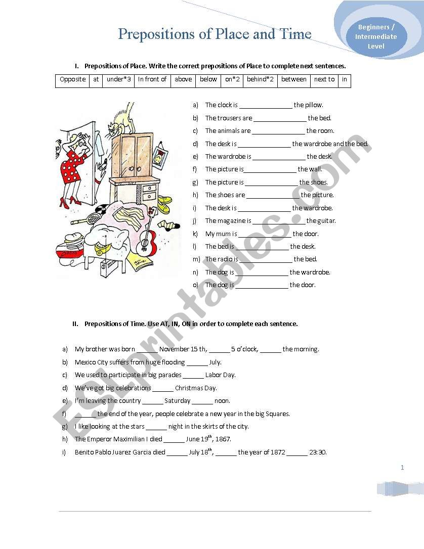 Prepositions of Place and Time