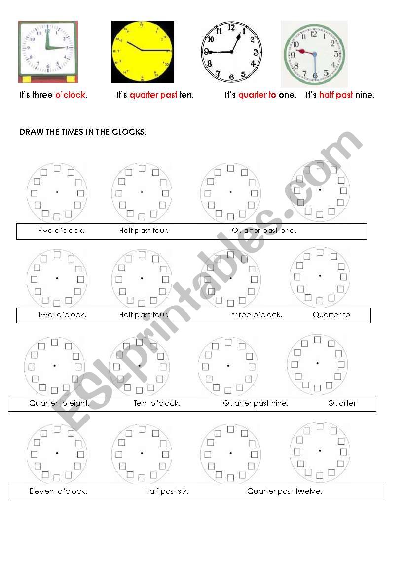 What time is it? worksheet