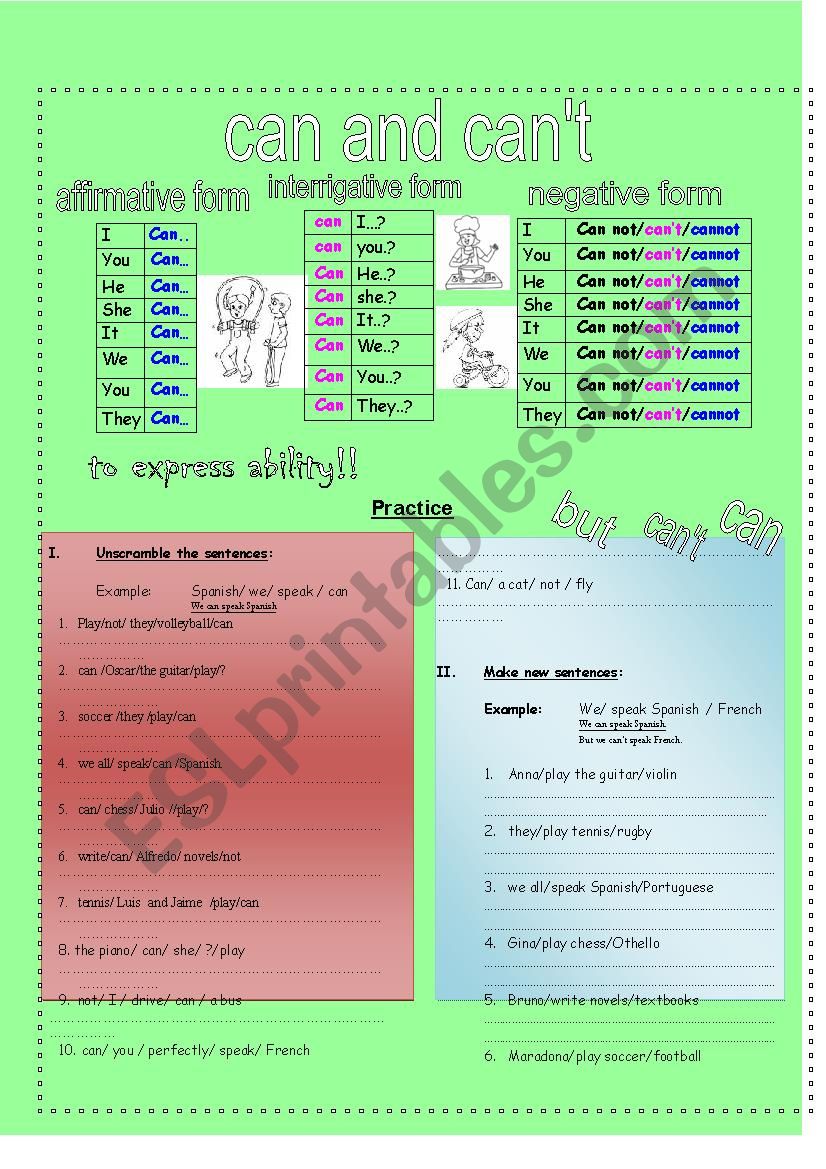 What can it do? worksheet