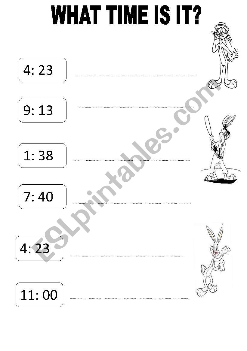 WHAT TIME IS IT? worksheet