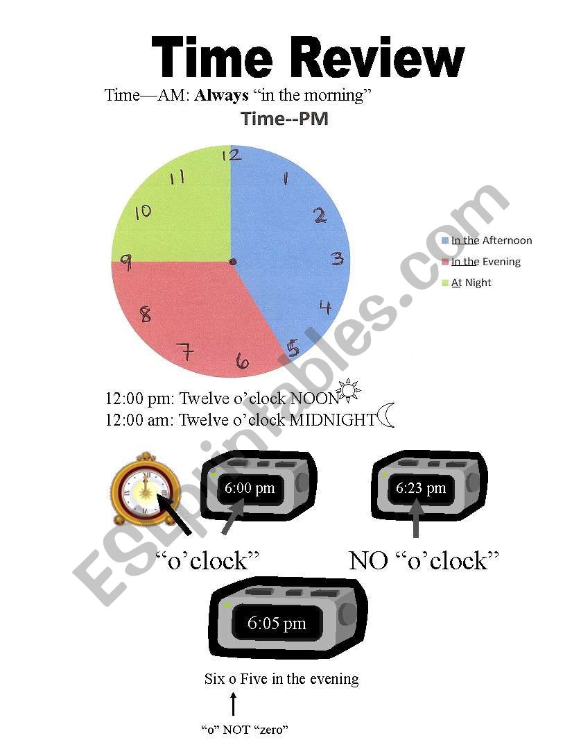 How to Say It: Time Review worksheet