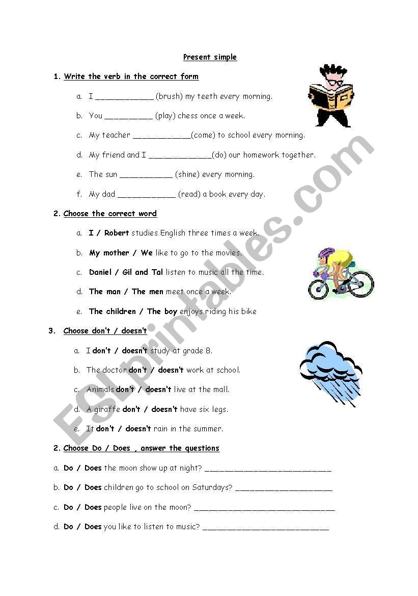 Present Simple Practice worksheet