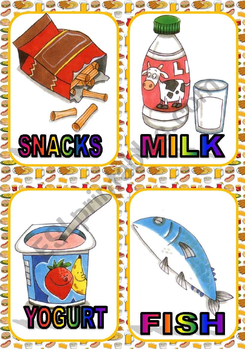 FOOD FLASH CARDS worksheet