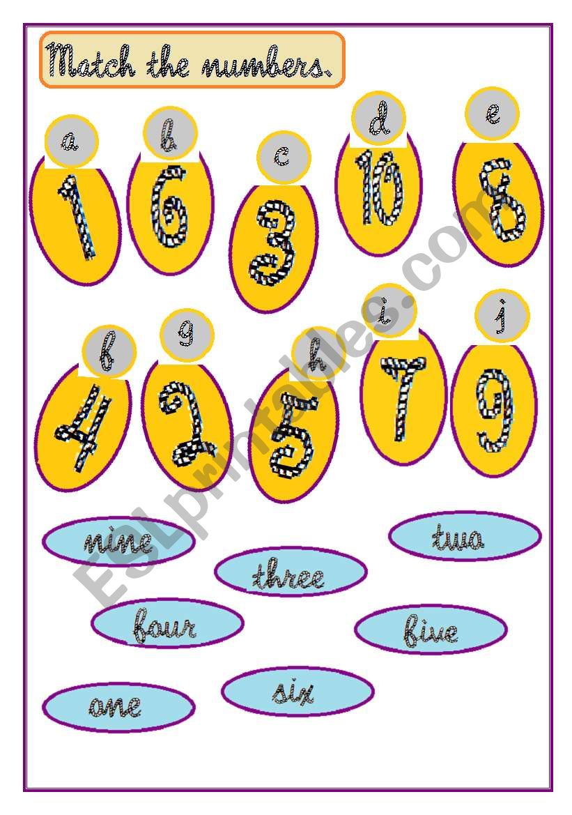 numbers worksheet