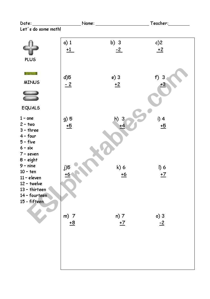 Math worksheet