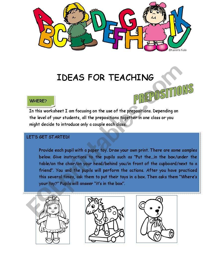 IDEAS FOR TEACHING PREPOSITIONS