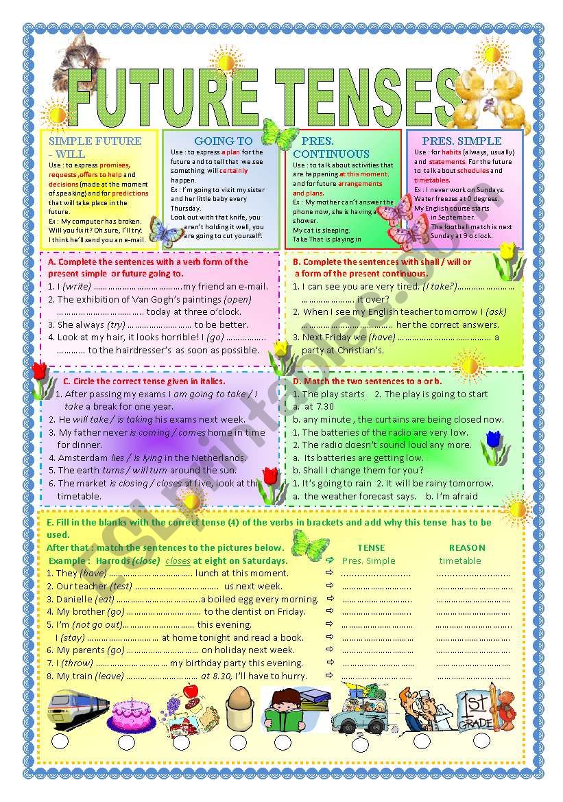 Future Tenses (4) + key worksheet