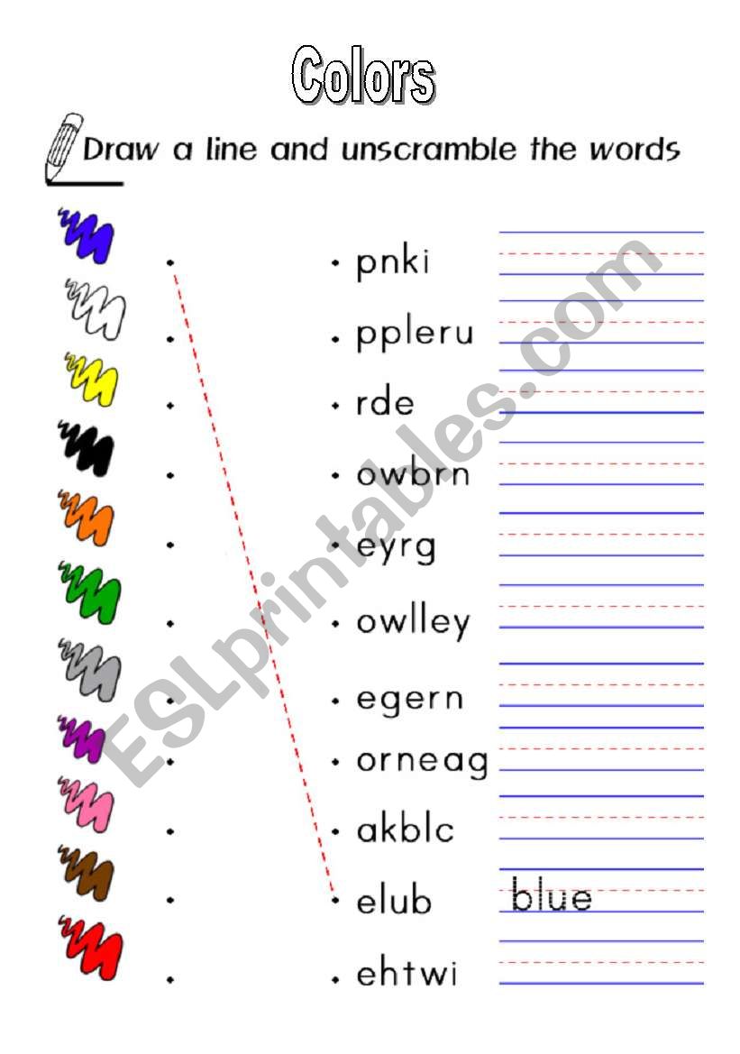 Colors worksheet