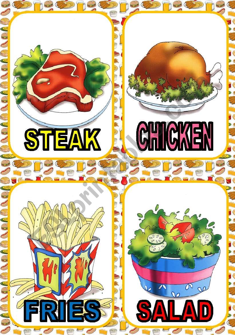 FOOD FLASH CARDS #2 worksheet