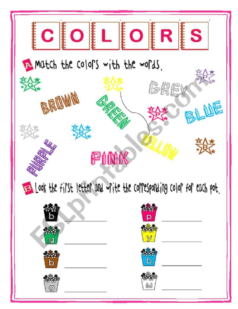 COLORS worksheet