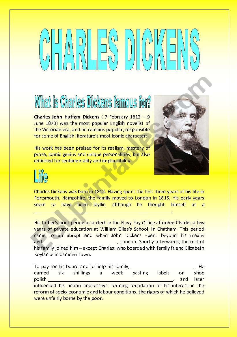 CHARLES DICKENS AND HIS MOST FAMOUS NOVELS (WITH KEY)