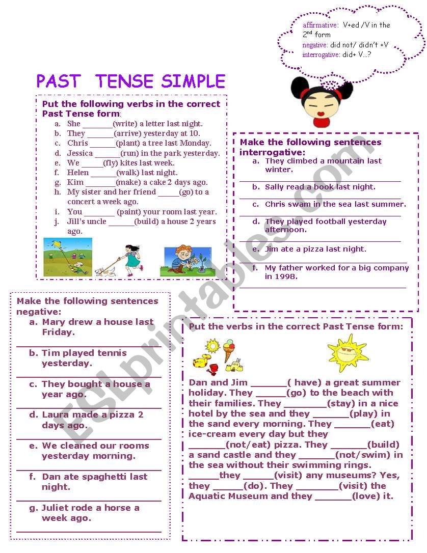 Past Tense Simple worksheet