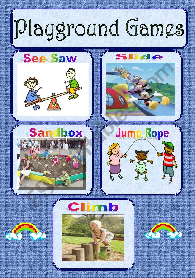 Playground flash -cards worksheet