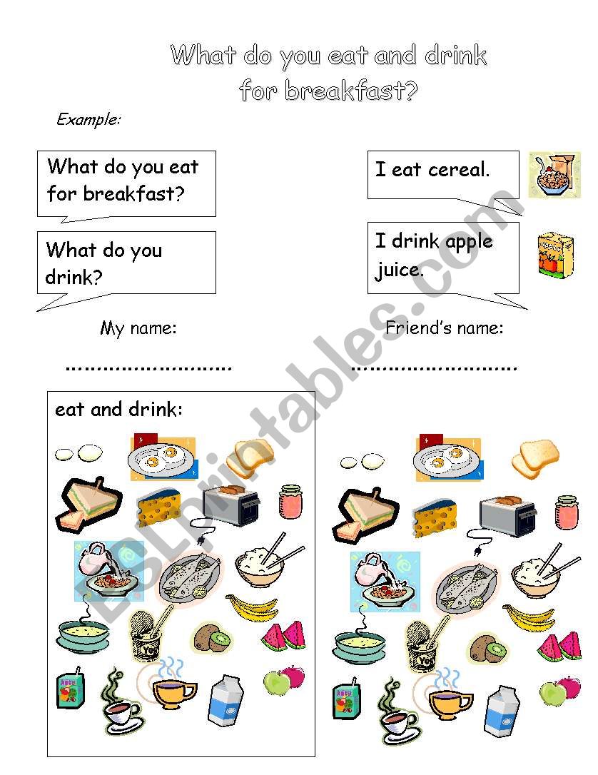 Breakfast Survey worksheet