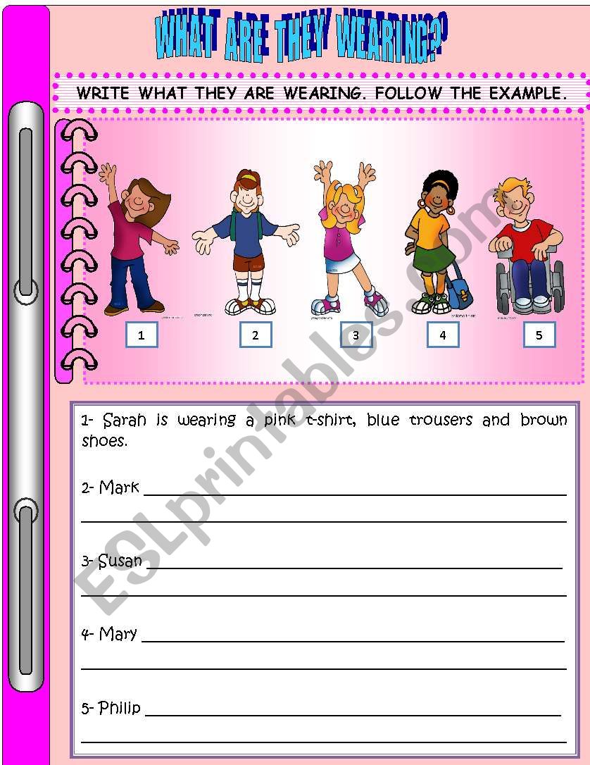 WHAT ARE THEY WEARING? worksheet