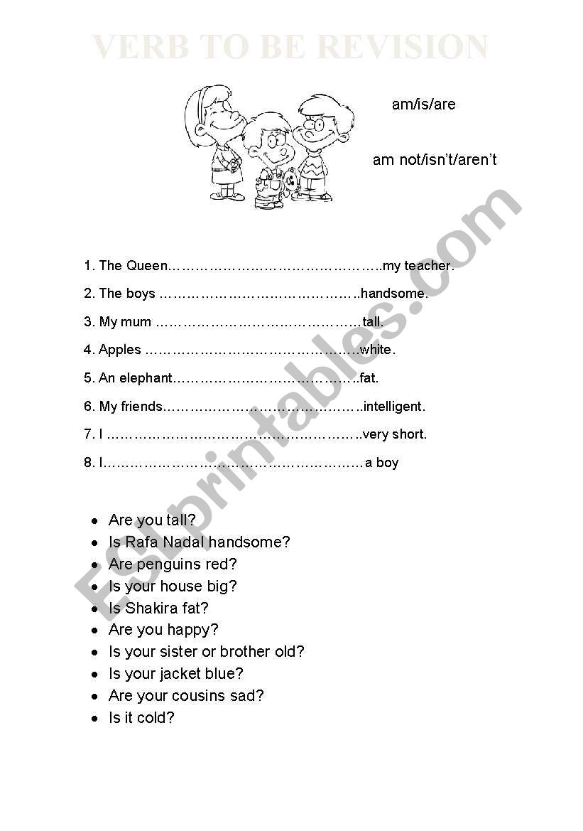 Verb to be worksheet