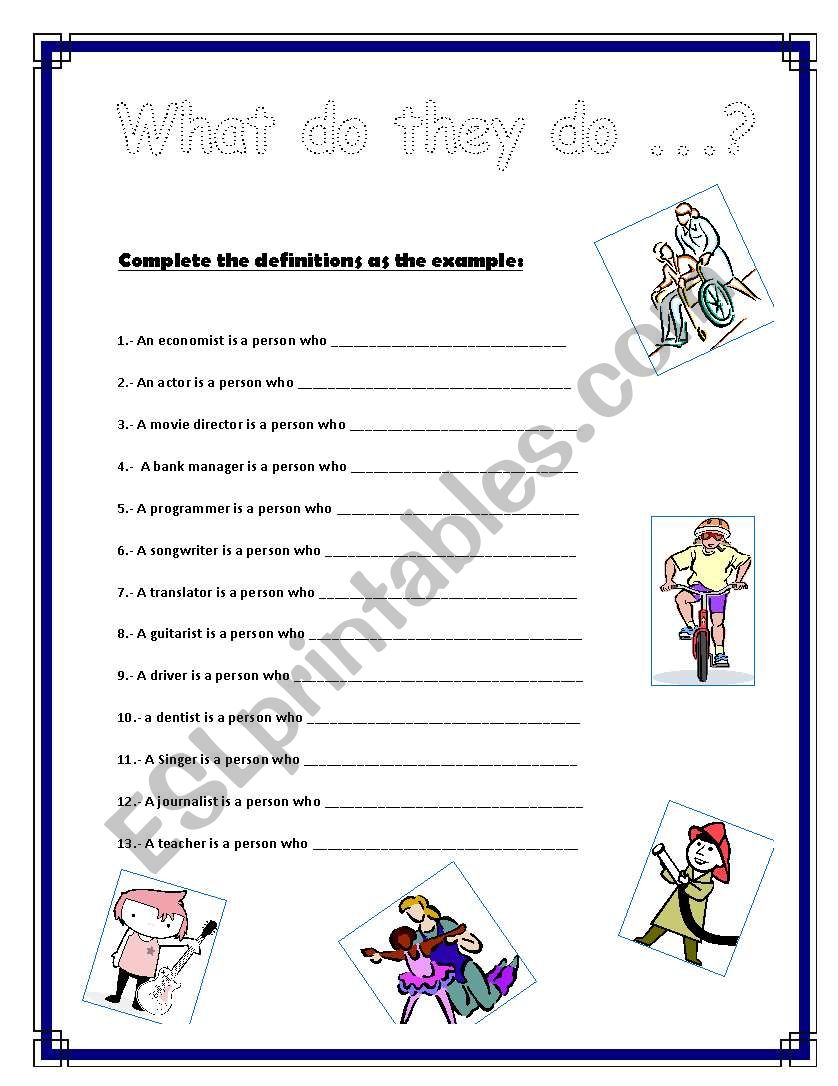 Jobs worksheet