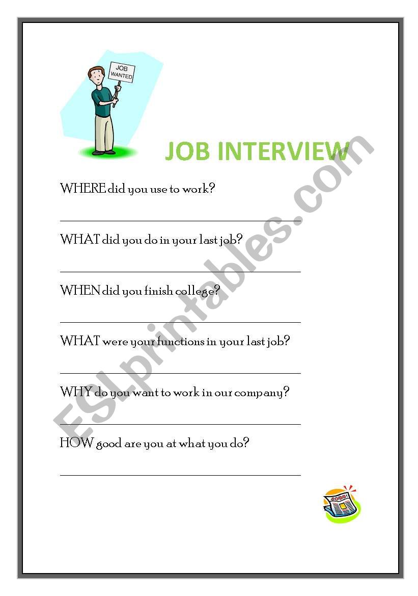 Job Interview worksheet