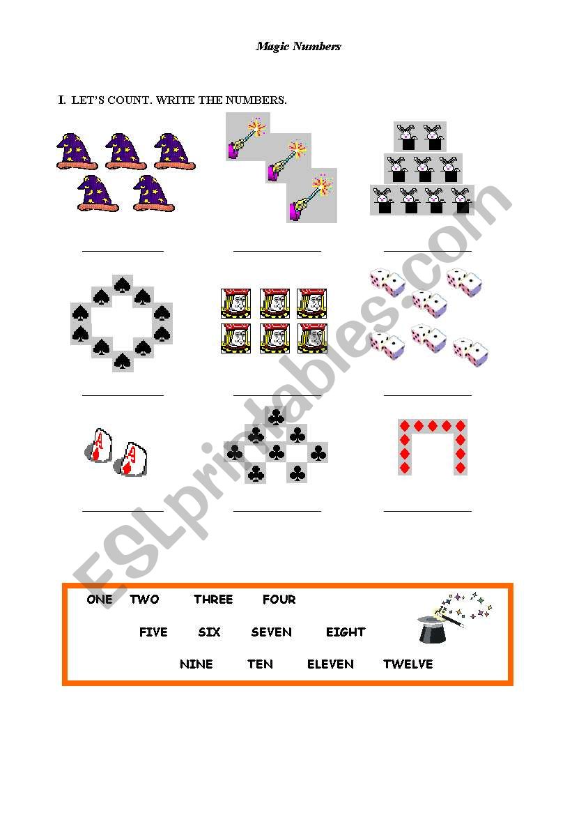 Magic Numbers worksheet