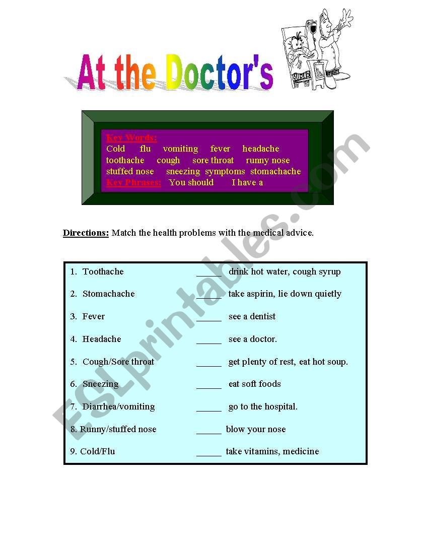 AT the Doctors worksheet