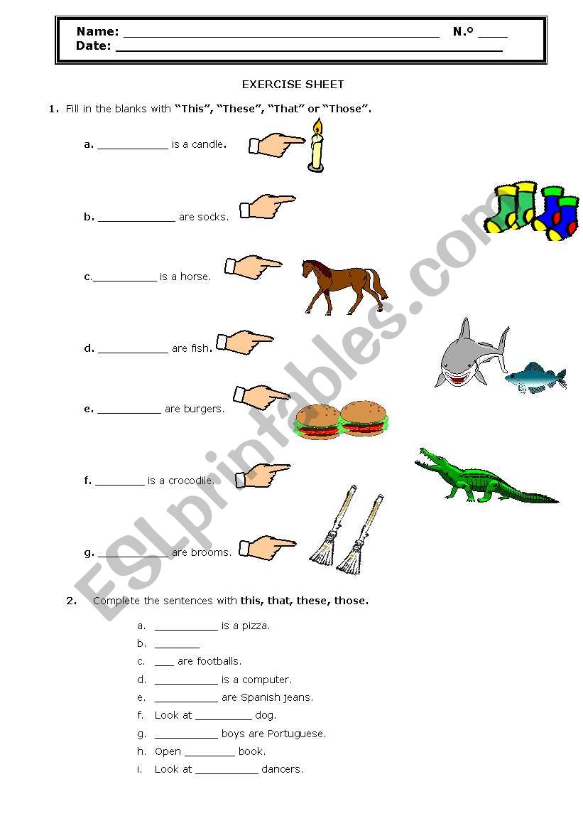 Determiners worksheet