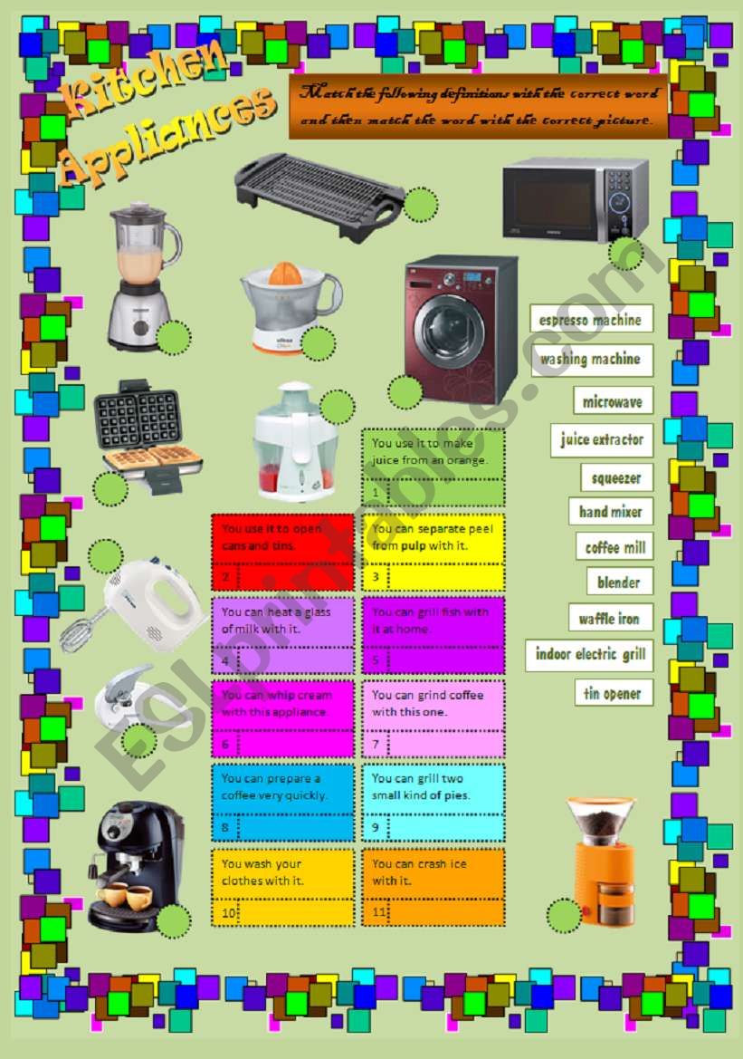 KITCHEN APPLIANCES 1 worksheet