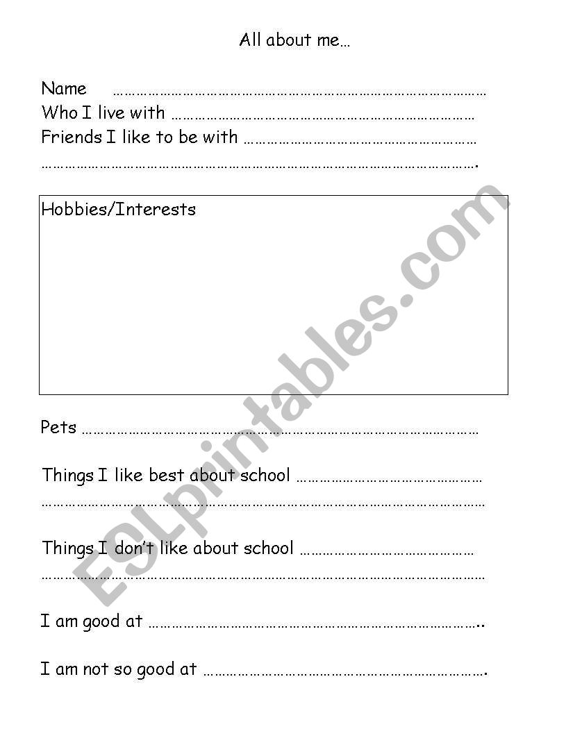 Transition to a new class worksheet