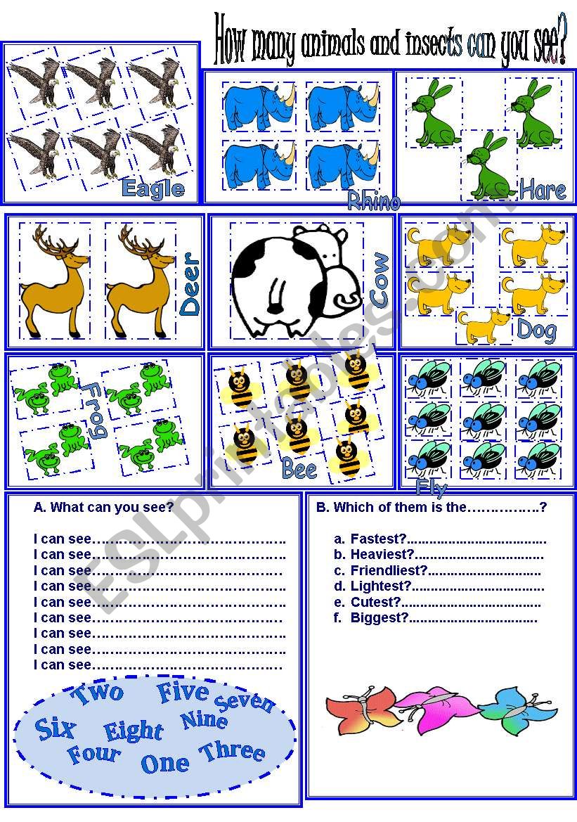 Numbers+animals+adjectives degrees +ordinal numbers consolidation.