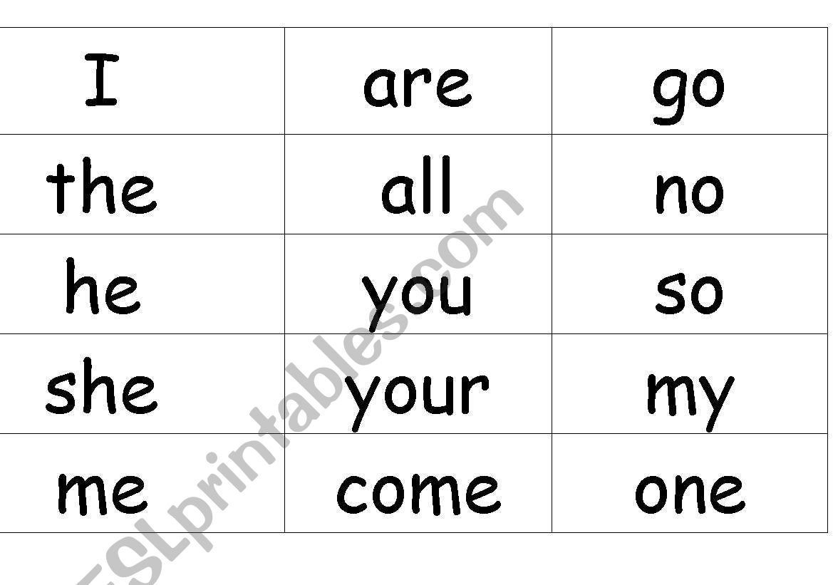 Phonics- Tricy words worksheet