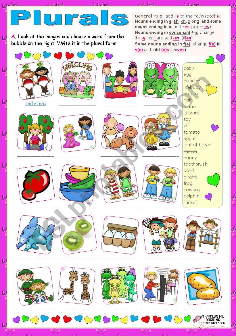 Plurals   worksheet