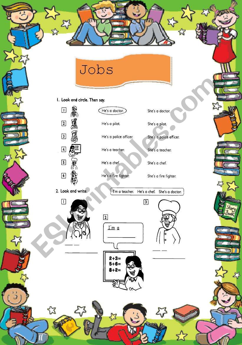 Jobs activities worksheet