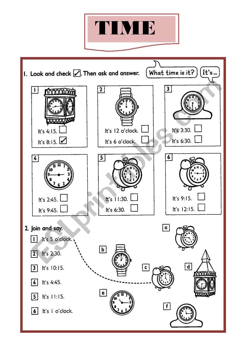 TIME worksheet