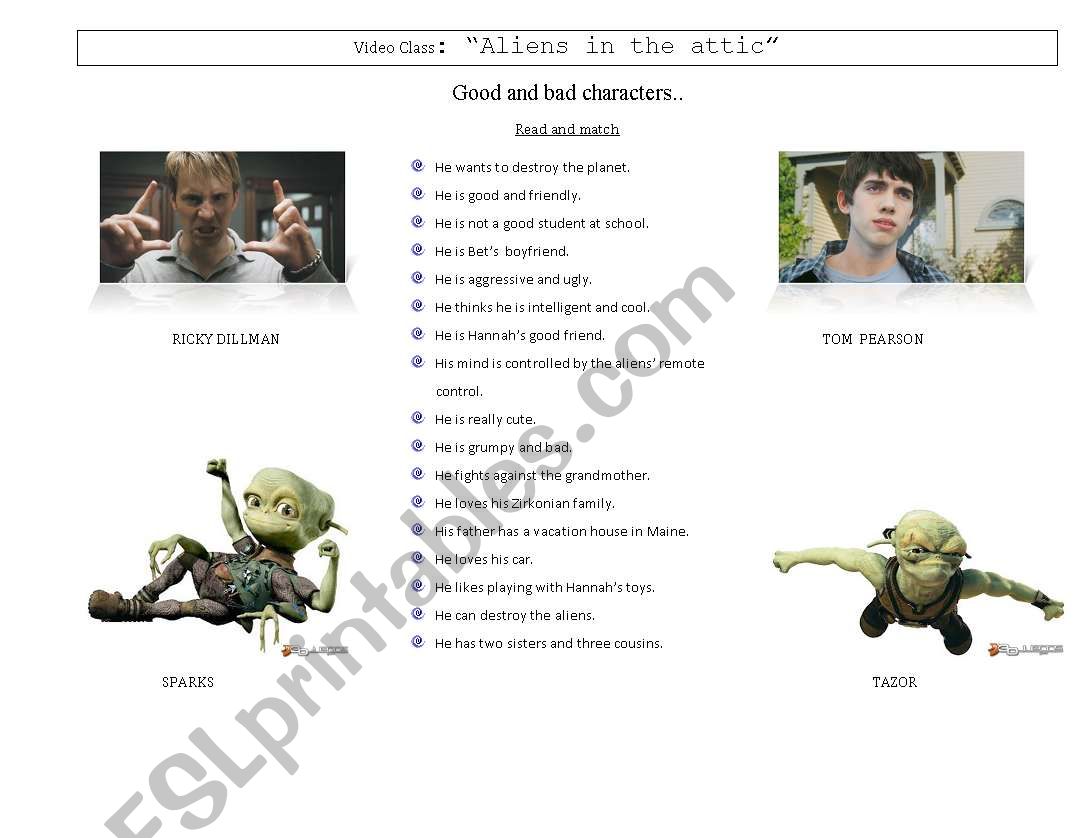 Aliens in the Attic (part 2) worksheet
