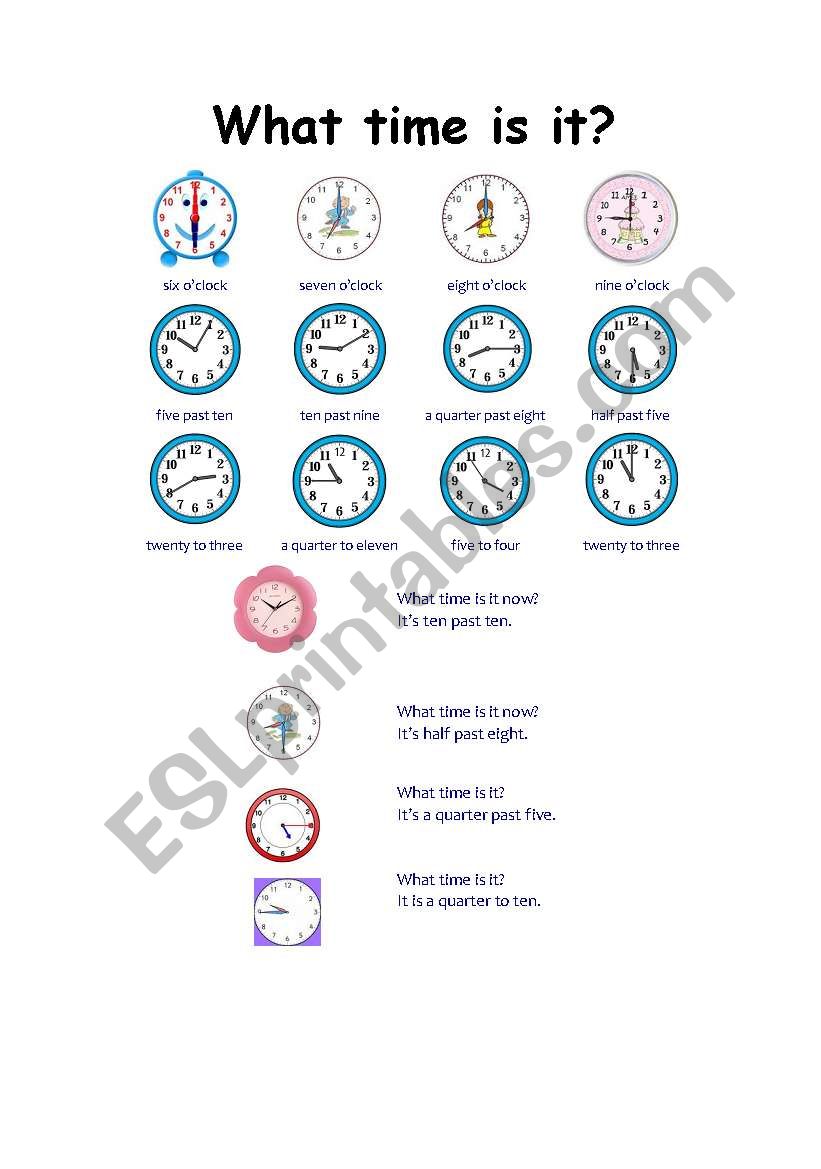 What time is it? worksheet