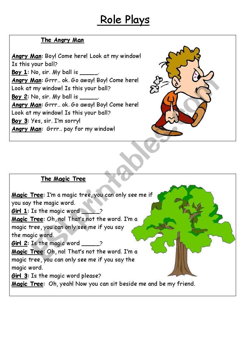 Role Plays worksheet