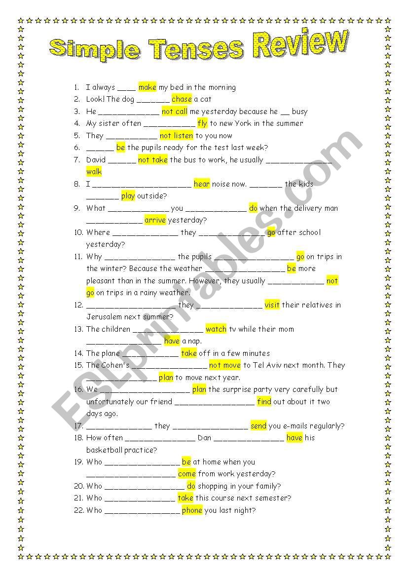 simple-tenses-review-esl-worksheet-by-smadar-cohen