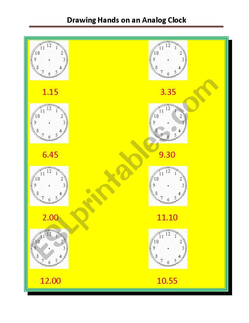 Telling time worksheet