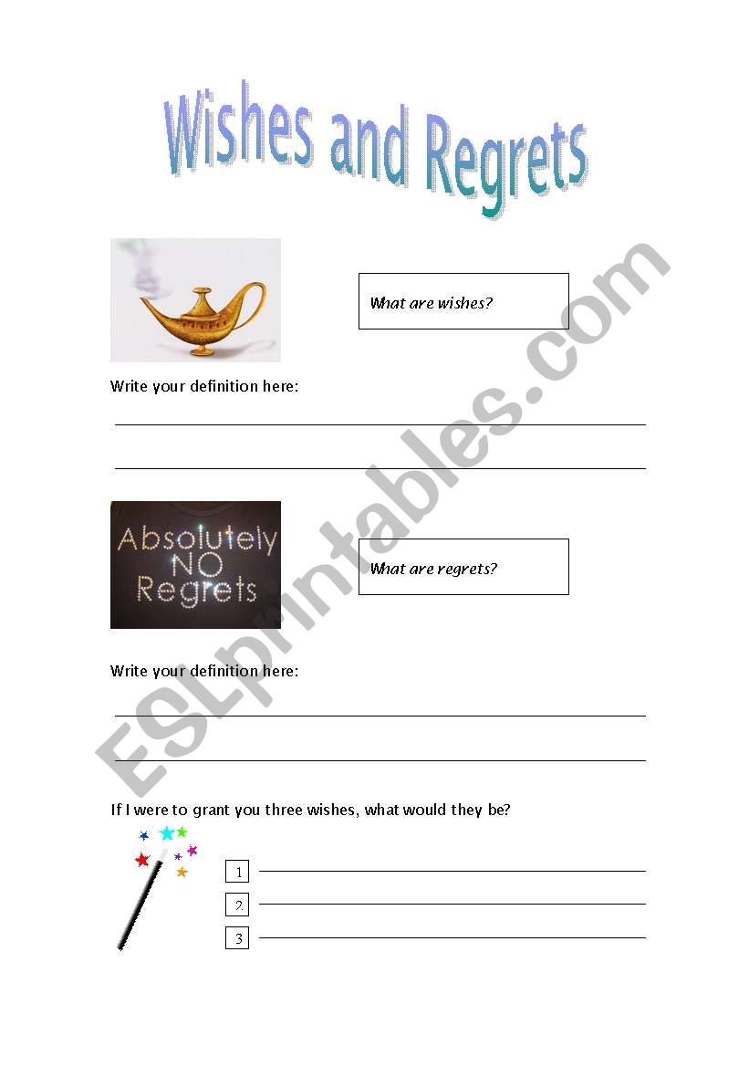 Wishes & Regrets worksheet