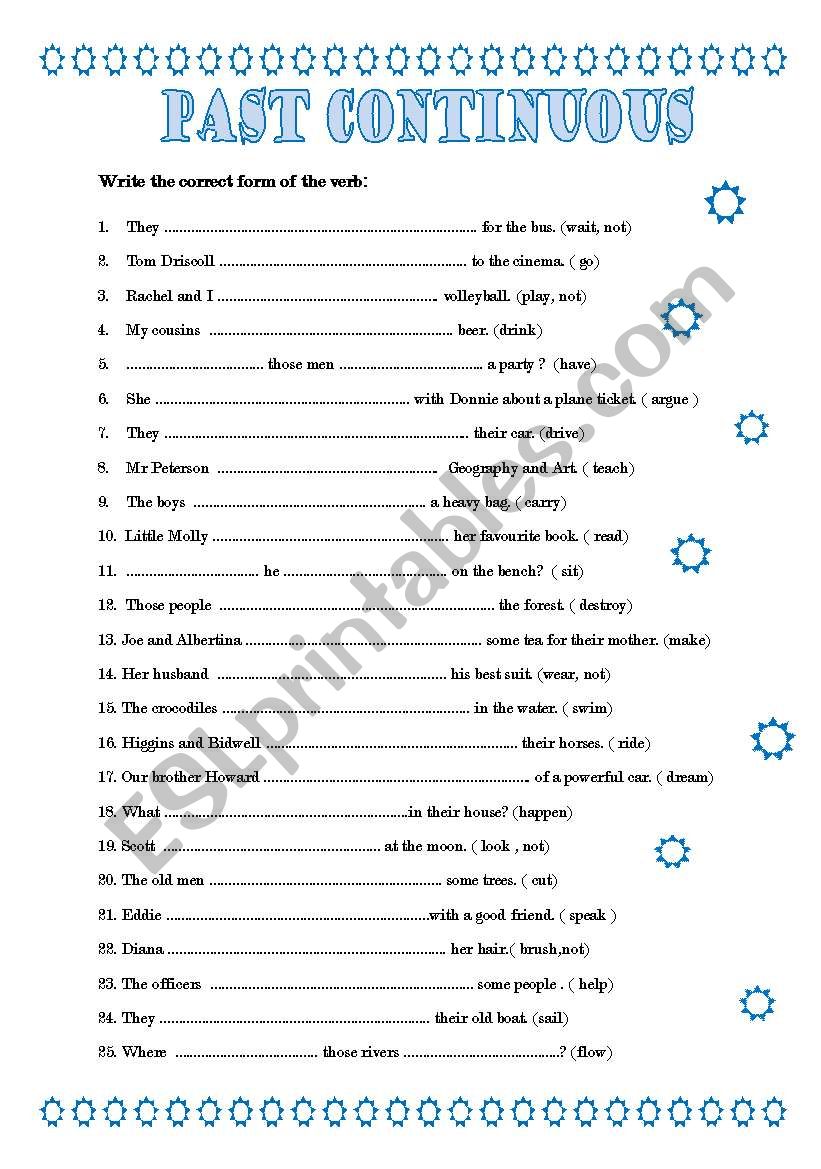 Past Continuous worksheet