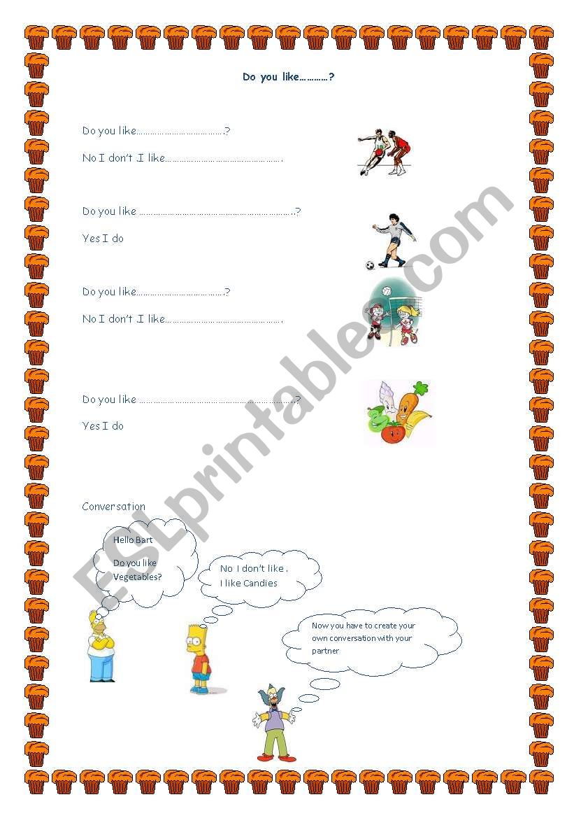   Do you like........? worksheet