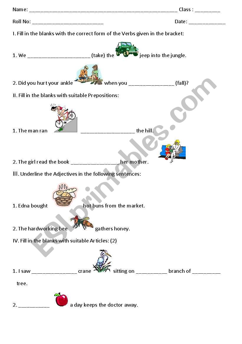 Grammar worksheet