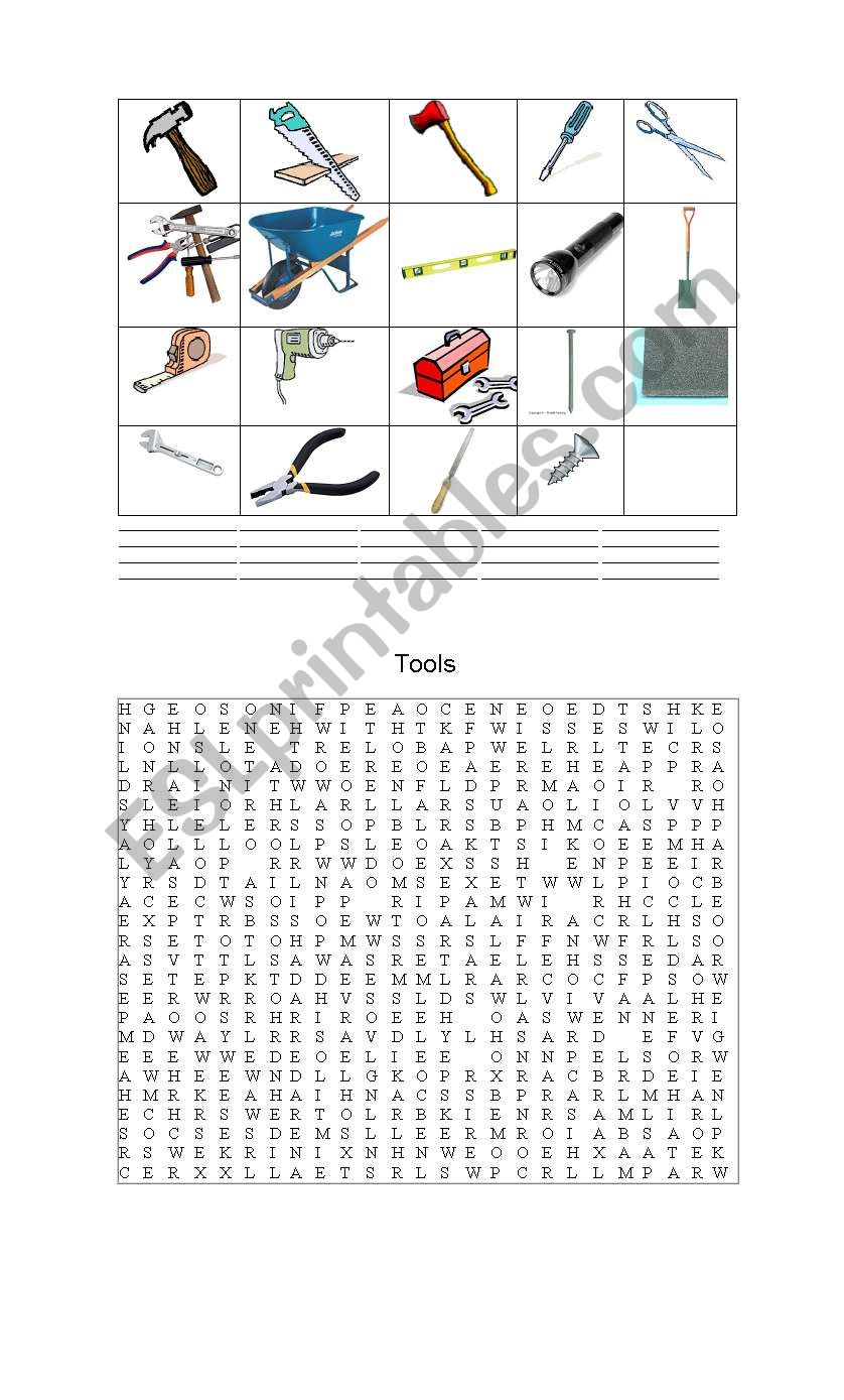 tools worksheet