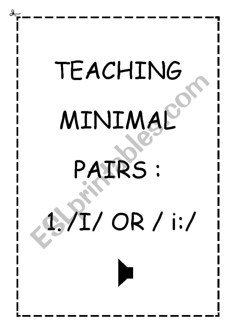 TEACHING MINIMAL PAIRS 1 worksheet
