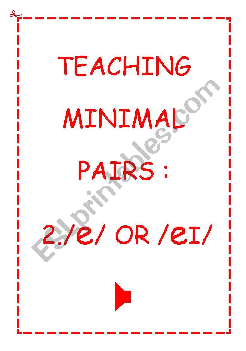 TEACHING MINIMAL PAIRS 2 worksheet